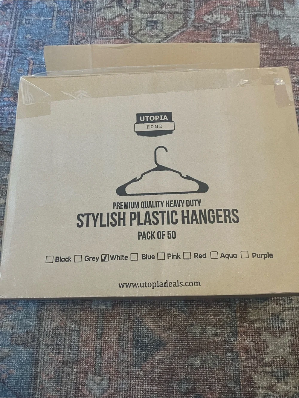 Utopia Home White Plastic Hangers - Pack of 50